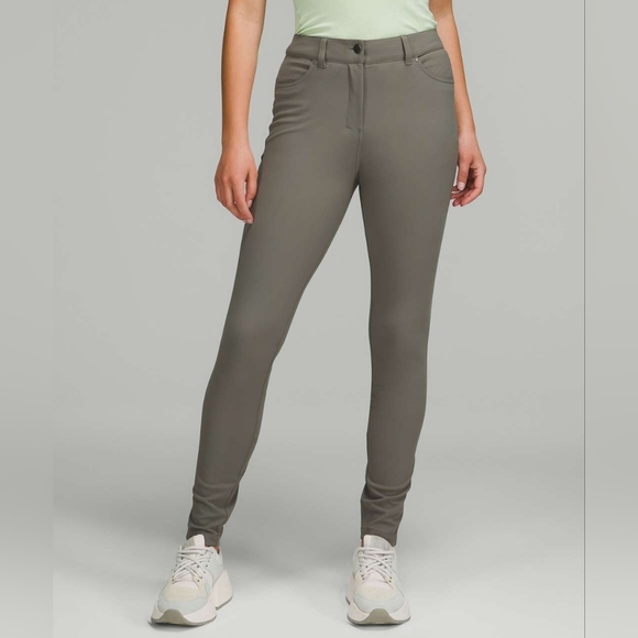 Lululemon City Sleek Slim-Fit 5 Pocket High-Rise PantGrey Sage / Grey Sage - Picture 1 of 14